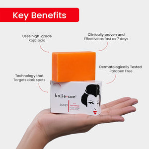 Skin and Body Soap – Original Kojic Acid, Dark Spot Remover Soap Bar with Coconut & Tea Tree Oil – 3 X 65G Bars