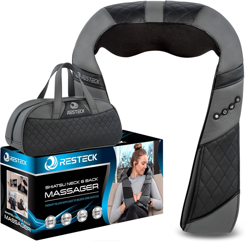 Massagers for Neck and Back with Heat - Deep Tissue 3D Kneading Pillow, Electric Shiatsu Shoulder Massage, Foot, Legs,Body - Relieve Muscle Pain - Office, Home & Car