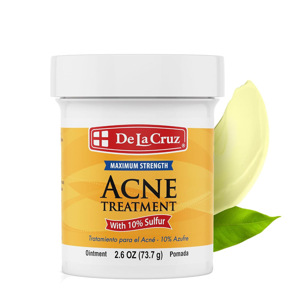 Sulfur Ointment - Cystic Acne Treatment for Face and Body - Daily 10 Min Spot Treatment Mask - Safe and Effective Game Changing Hormonal Acne Treatment That Clears up Pimples - 2.6 OZ